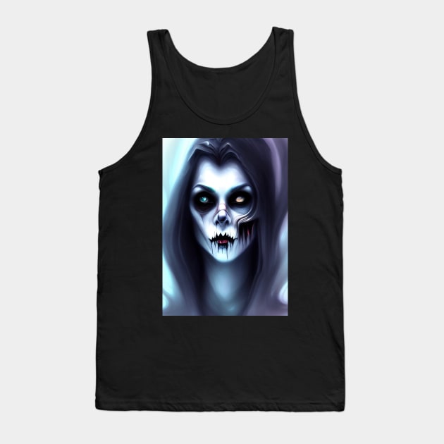 YELLOW AND BLUE EYED HALLOWEEN VAMPIRESS Tank Top by sailorsam1805